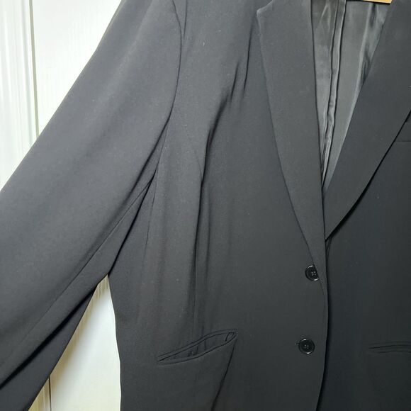 Talbots Woman Two Button Blazer Jacket 20W Black Capsule Minimalist - Picture 3 of 9